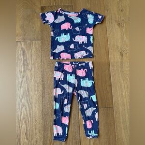 Carter's shirt sleeve pajama set Navy and Pink Elephant Pajama Set 18 months
